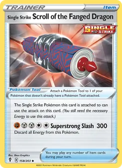 Single Strike Scroll of the Fanged Dragon card from Evolving Skies, number 158/203