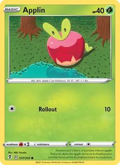 Applin card from Evolving Skies, number 17/203