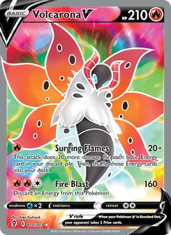 Volcarona V card from Evolving Skies, number 170/203