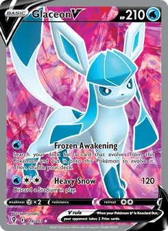 Glaceon V card from Evolving Skies, number 174/203
