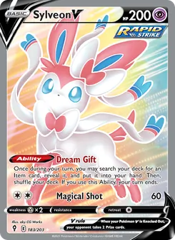 Sylveon V card from Evolving Skies, number 183/203
