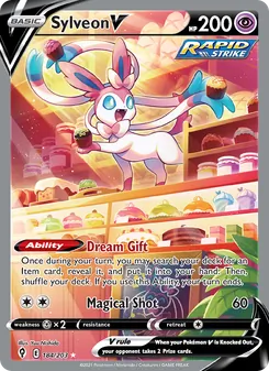 Sylveon V card from Evolving Skies, number 184/203