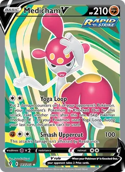 Medicham V card from Evolving Skies, number 185/203