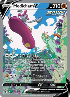 Medicham V card from Evolving Skies, number 186/203