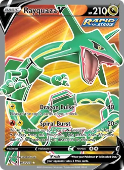 Rayquaza V card from Evolving Skies, number 193/203
