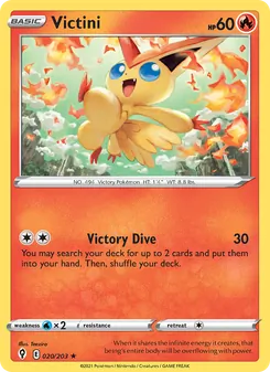 Victini card from Evolving Skies, number 20/203