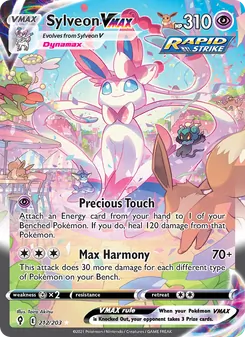 Sylveon VMAX card from Evolving Skies, number 212/203
