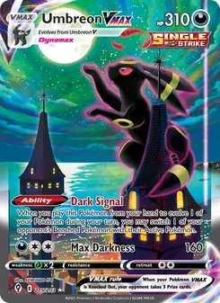 Umbreon VMAX card from Evolving Skies, number 215/203