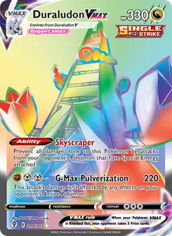Duraludon VMAX card from Evolving Skies, number 219/203