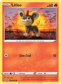 Litleo card from Evolving Skies, number 22/203