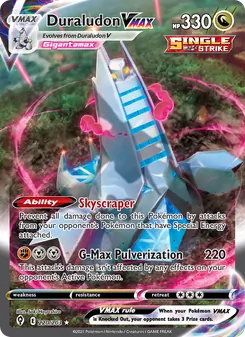 Duraludon VMAX card from Evolving Skies, number 220/203