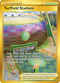 Turffield Stadium card from Evolving Skies, number 234/203