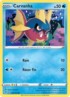 Carvanha card from Evolving Skies, number 35/203