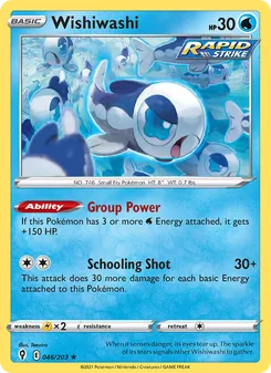 Wishiwashi card from Evolving Skies, number 46/203
