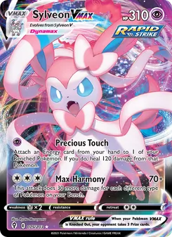Sylveon VMAX card from Evolving Skies, number 75/203