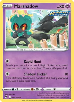 Marshadow card from Evolving Skies, number 80/203