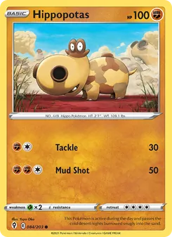 Hippopotas card from Evolving Skies, number 84/203