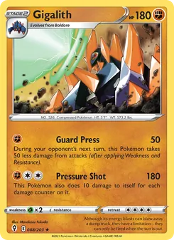 Gigalith card from Evolving Skies, number 88/203