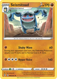Seismitoad card from Evolving Skies, number 90/203