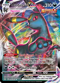 Umbreon VMAX card from Evolving Skies, number 95/203