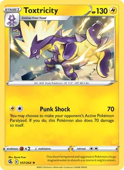 Toxtricity card from Fusion Strike, number 107/264