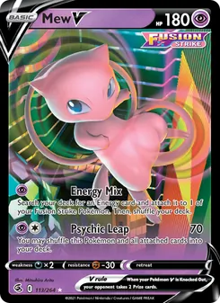 Mew V card from Fusion Strike, number 113/264