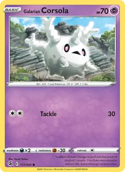 Galarian Corsola card from Fusion Strike, number 117/264
