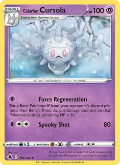 Galarian Cursola card from Fusion Strike, number 118/264