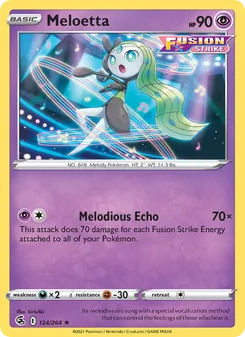 Meloetta card from Fusion Strike, number 124/264
