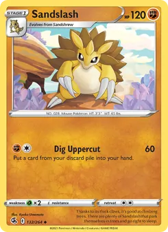Sandslash card from Fusion Strike, number 132/264