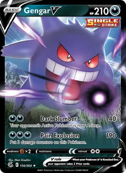 Gengar V card from Fusion Strike, number 156/264