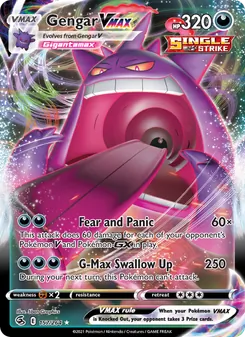 Gengar VMAX card from Fusion Strike, number 157/264