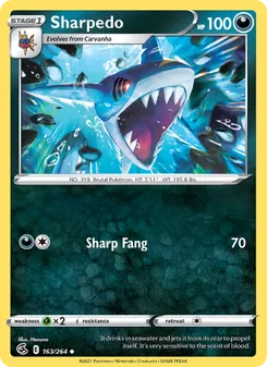 Sharpedo card from Fusion Strike, number 163/264