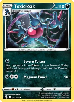 Toxicroak card from Fusion Strike, number 166/264