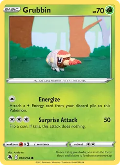 Grubbin card from Fusion Strike, number 18/264