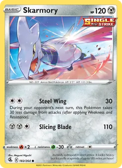 Skarmory card from Fusion Strike, number 182/264