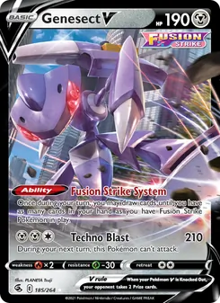 Genesect V card from Fusion Strike, number 185/264