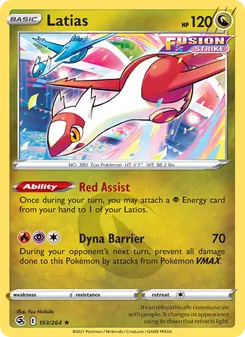 Latias card from Fusion Strike, number 193/264