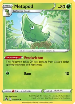 Metapod card from Fusion Strike, number 2/264