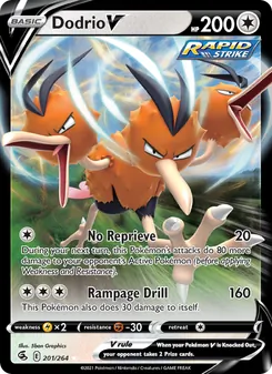 Dodrio V card from Fusion Strike, number 201/264