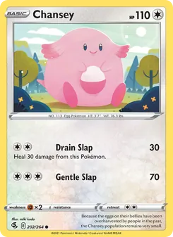 Chansey card from Fusion Strike, number 202/264