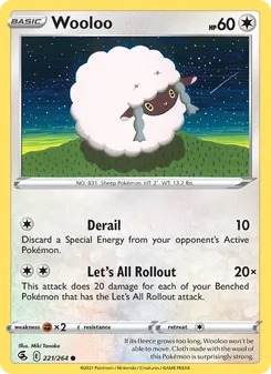 Wooloo card from Fusion Strike, number 221/264