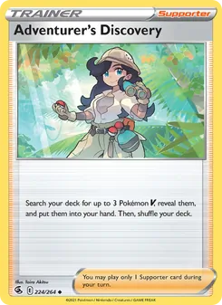 Adventurer's Discovery card from Fusion Strike, number 224/264