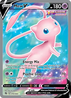 Mew V card from Fusion Strike, number 250/264