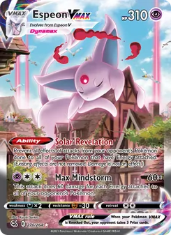 Espeon VMAX card from Fusion Strike, number 270/264