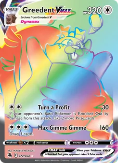Greedent VMAX card from Fusion Strike, number 272/264