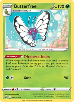 Butterfree card from Fusion Strike, number 3/264