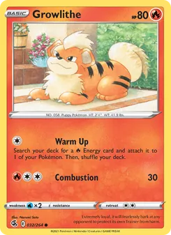 Growlithe card from Fusion Strike, number 32/264