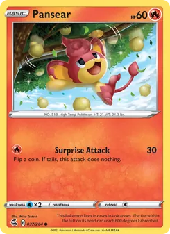 Pansear card from Fusion Strike, number 37/264