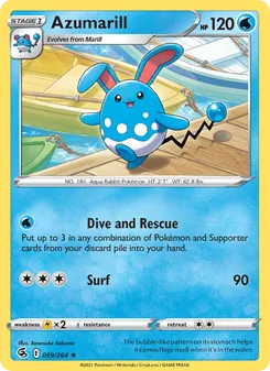 Azumarill card from Fusion Strike, number 59/264